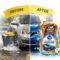 Before after shine result with Glass Cleaner Spray cleaner bottle