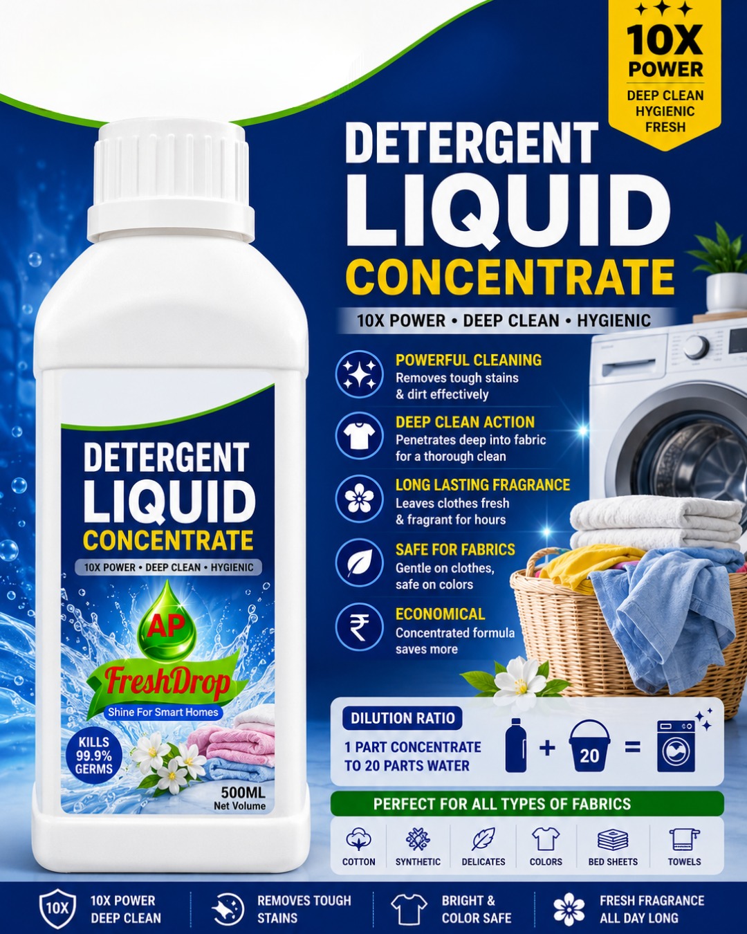 FreshDrop Detergent Liquid Concentrate