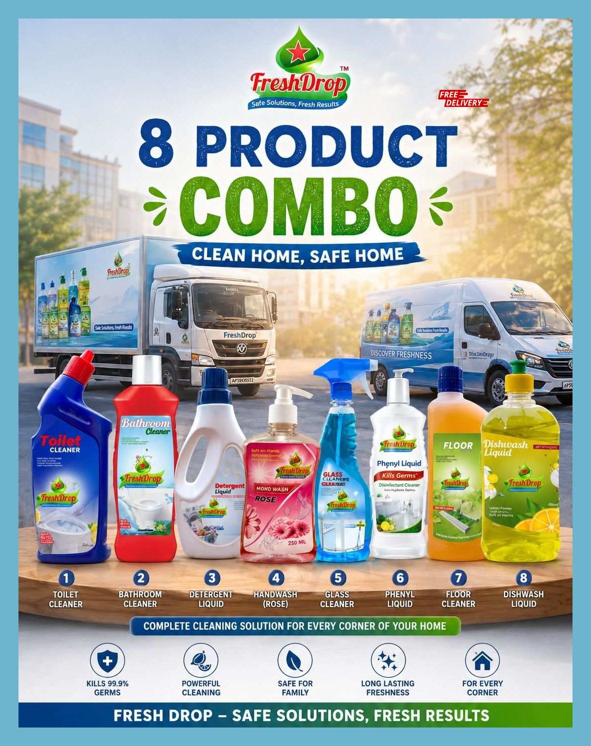 FreshDrop 8-in-1 Cleaning Combo