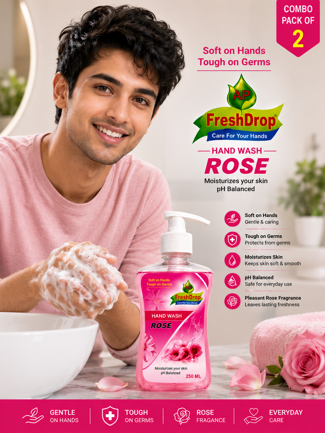 AP Fresh Drop Hand Wash 250ml | Germ Protection Formula | Soft & Fresh Fragrance | Gentle Hand Cleaning