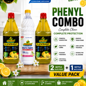 AP FreshDrop Phenyl Combo Pack – 2 Black Phenyl + 1 White Phenyl | Complete Floor Cleaning Solution