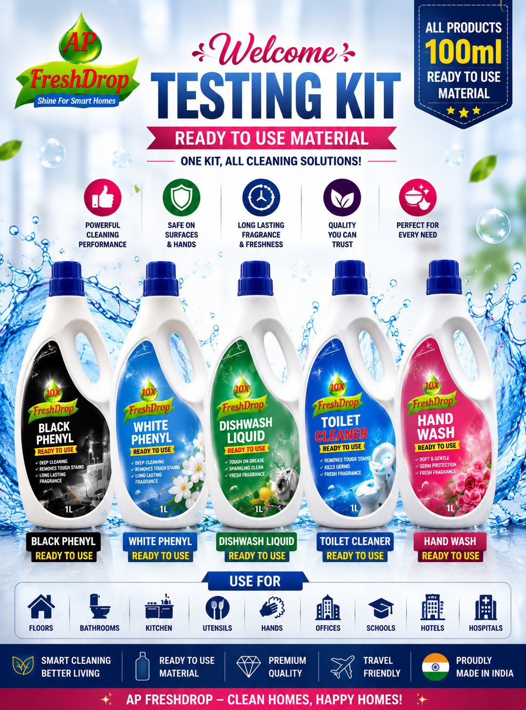 AP Fresh Drop Testing Kit – Ready to Use Material 100ml Combo Pack