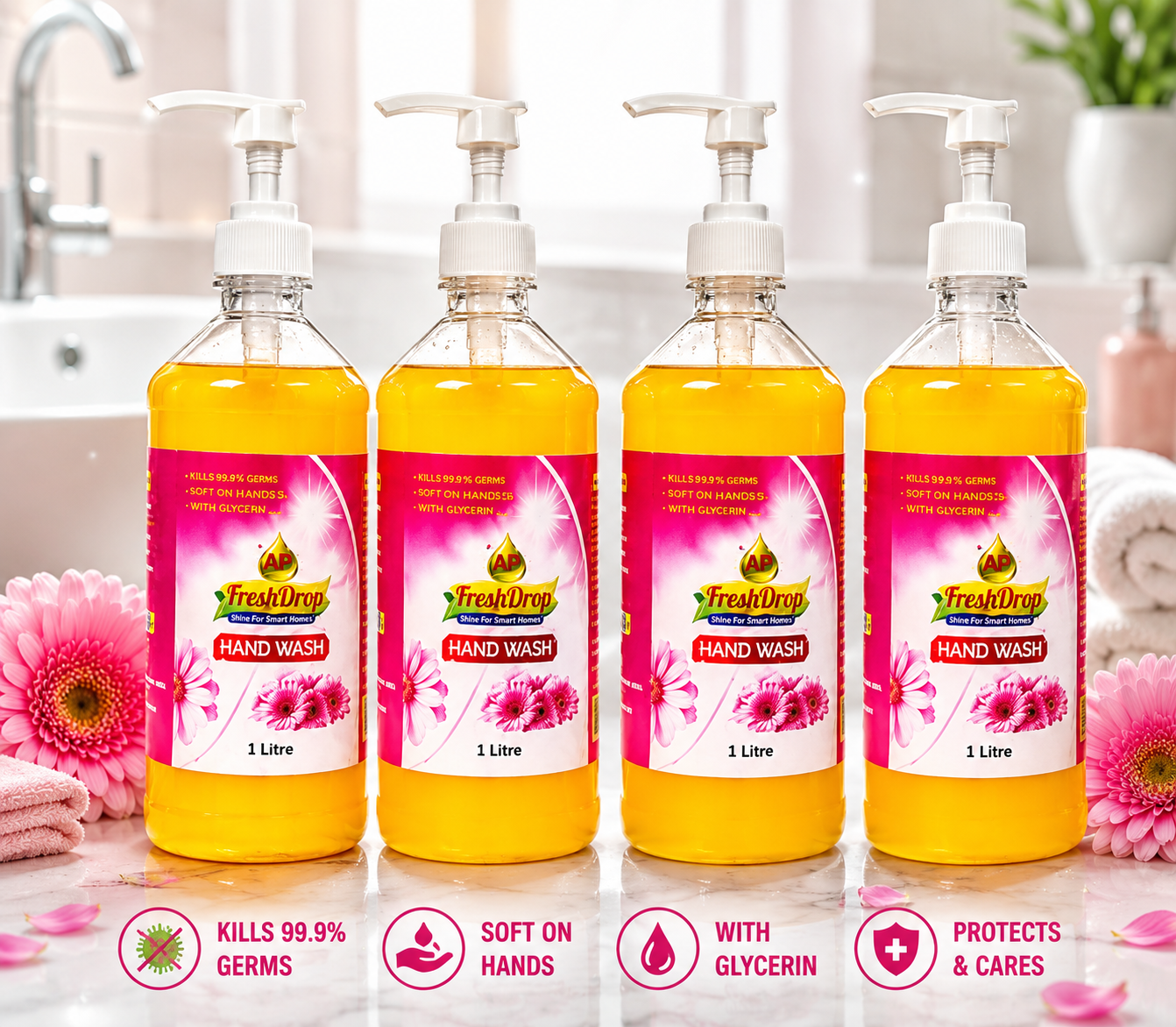 AP Fresh Drop Hand Wash Combo Pack – 4 x 1 Litre