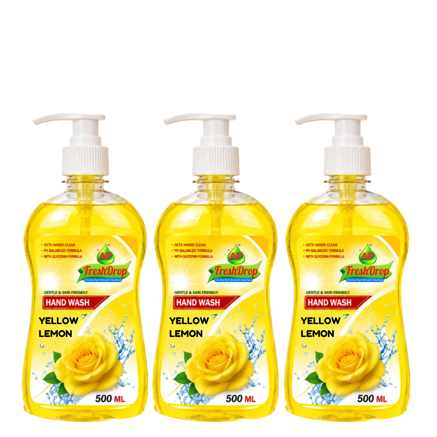 AP FreshDrop Yellow Lemon Hand Wash 500ml Pack of 3 – Total 1.5L