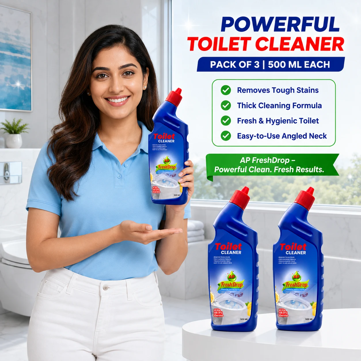 AP FreshDrop Toilet Cleaner 500 ml – Pack of 3